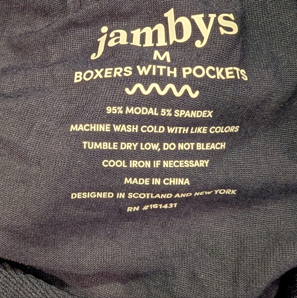 Jambys Boxers With Pockets Navy Blue Size Medium M - Picture 3 of 3